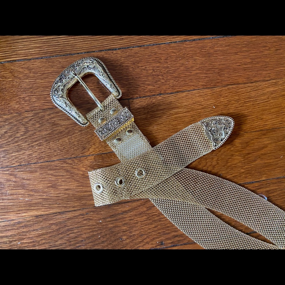 B-Low the belt gold mesh belt